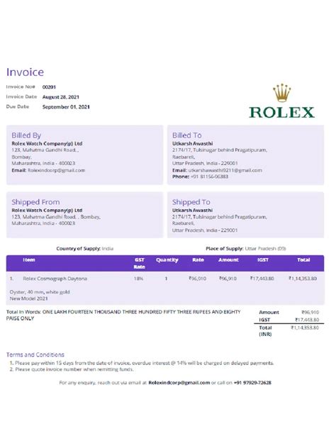 rolex bill pdf download